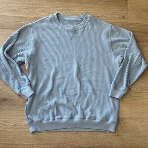 Aerie Light Blue Waffle Crewneck Sweater